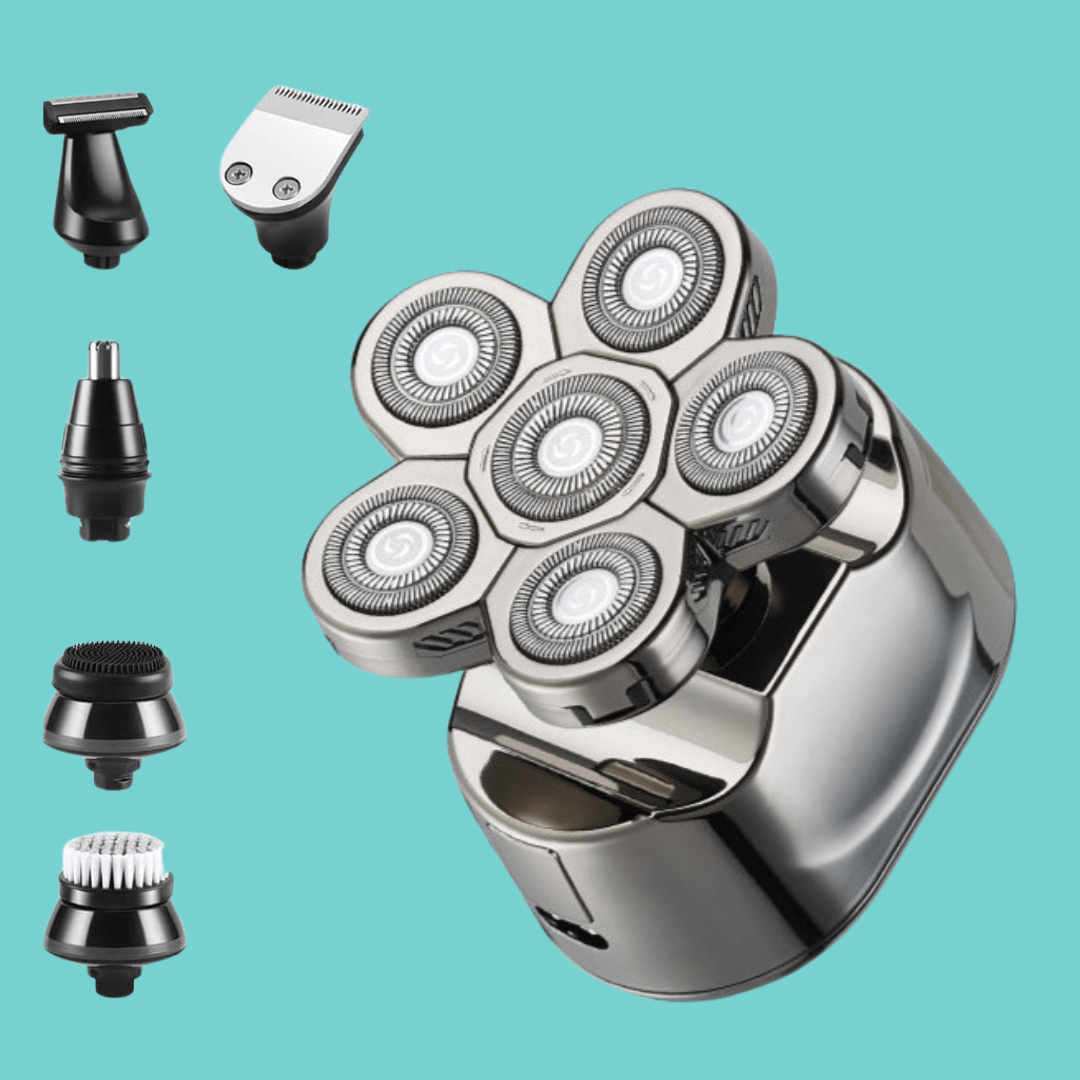Head Shaver Shop Top G Shaver Silver Color Set 6-in-1 6-Blades Top G Head Shaver (6-in-1 set available)
