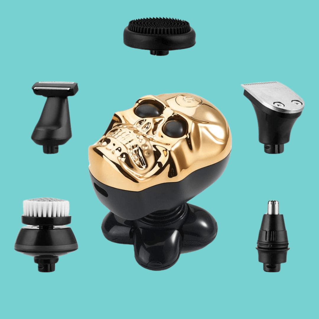 Head Shaver Shop Top G Shaver Skull Design 6-in-1 Top G Head Shaver Set