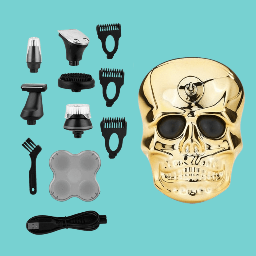 Head Shaver Shop Top G Shaver Skull Design 6-in-1 Top G Head Shaver Set